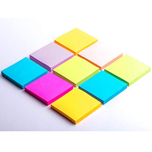 Sticky Notes 3x3 Self-Stick Notes 6 Bright Multi Colors Purple Sticky Notes 6 Pads 100 Sheet/Pad (6)