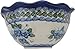 Polish Pottery Ceramika Boleslawiec, 0413/162, Bowl Fala Small, 5 3/4 Cups, Royal Blue Patterns with Blue Pansy Flower Motif