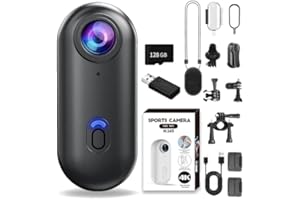 POV Camera, POV Body Camera, 4K Thumb Action Cameras, Waterproof Wearable Action Cam with Magnetic Clip for Cycling, Diving, 
