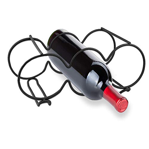 Tabletop Wine Rack, Stackable Wine Bottle Holder for Cabinet, Elegant Looking (Black)