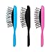 FIXBODY Mini Pocket Detangling Hair Brush, 3 Pack Soft Ball Tipped Nylon Pin Handheld Massage Paddle Hair Comb for Adults & Kids All Hair Types