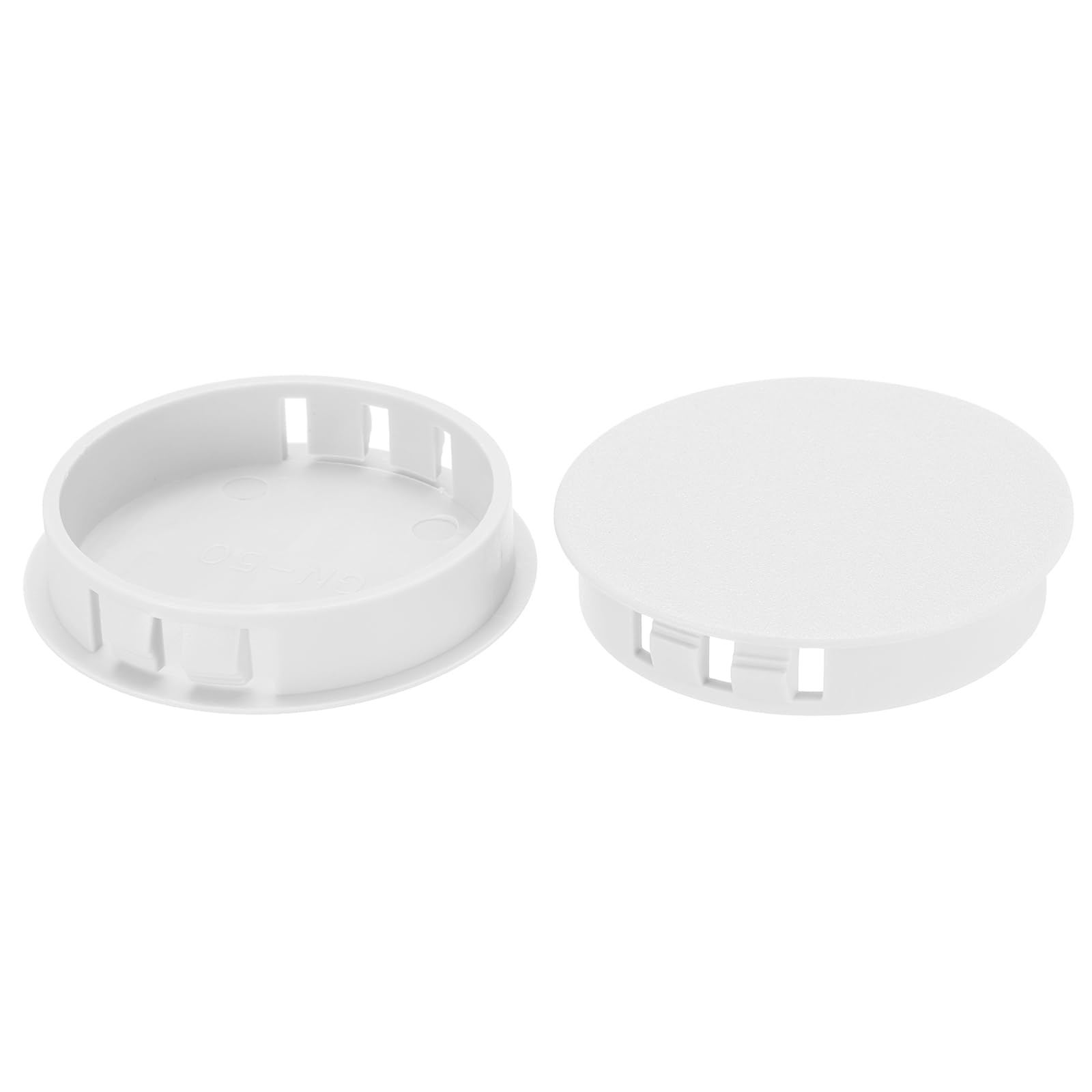 PATIKIL Hole Plugs Plastic, 10 Pcs 50mm(2") Screw Bumper Hole Plug Flush Snap Type Round Hole Cover Caps for Round Holes Cabinet Furniture Kitchen, White