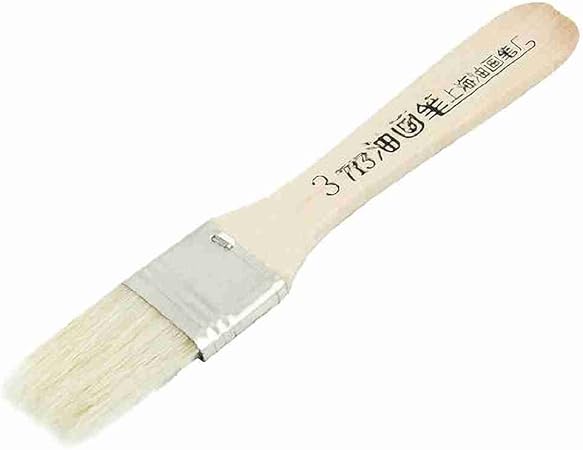 2 pcs mango de madera 1" Ancho de colour blanco cerda pinturas al óleo