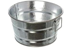 American Metalcraft Galvanized Round Tub, 8-Inch, Silver, Steel, 37-Ounce Capacity, Side Handle