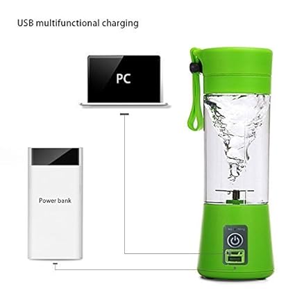 Hanumex Multifunction 380ML Mini USB Electric Fruit Juicer Cup Rechargeable Smoothie Maker
