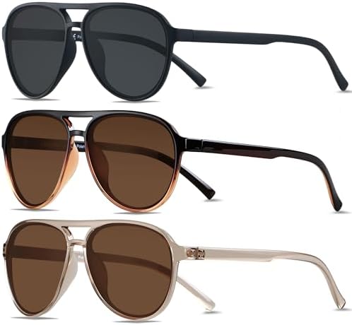 Amazon.com: IKUVNA 4 Pieces Retro Square Aviator Sunglasses  display picture 2