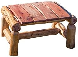 Kinkle Holdings LLC Rustic Outdoor Red Cedar Log Ottoman / Foot Stool- Amish-made