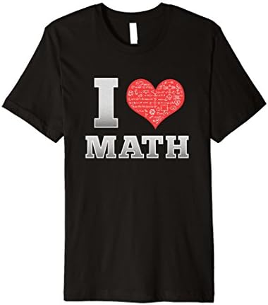 Men's I Love Math, I Heart Math T-Shirt Medium Black