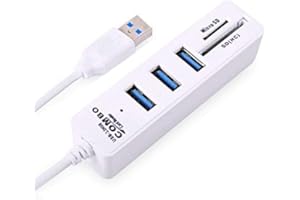 3 Port USB Hub 3.0 Cable Length 30cm with SD/TF Card Reader for MacBook, Mac Pro/Mini, iMac, Surface Pro, XPS, Laptop, Notebo