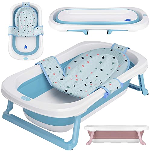 Vaschetta bagnetto neonato pieghevole da BEARTOP | incl. cuscino da bagno | ergonomico & salvaspazio | robusto PP & TPE | vasca da bagno bambini, bagnetto neonati | Garanzia di soddisfazione (3 Anni)*
