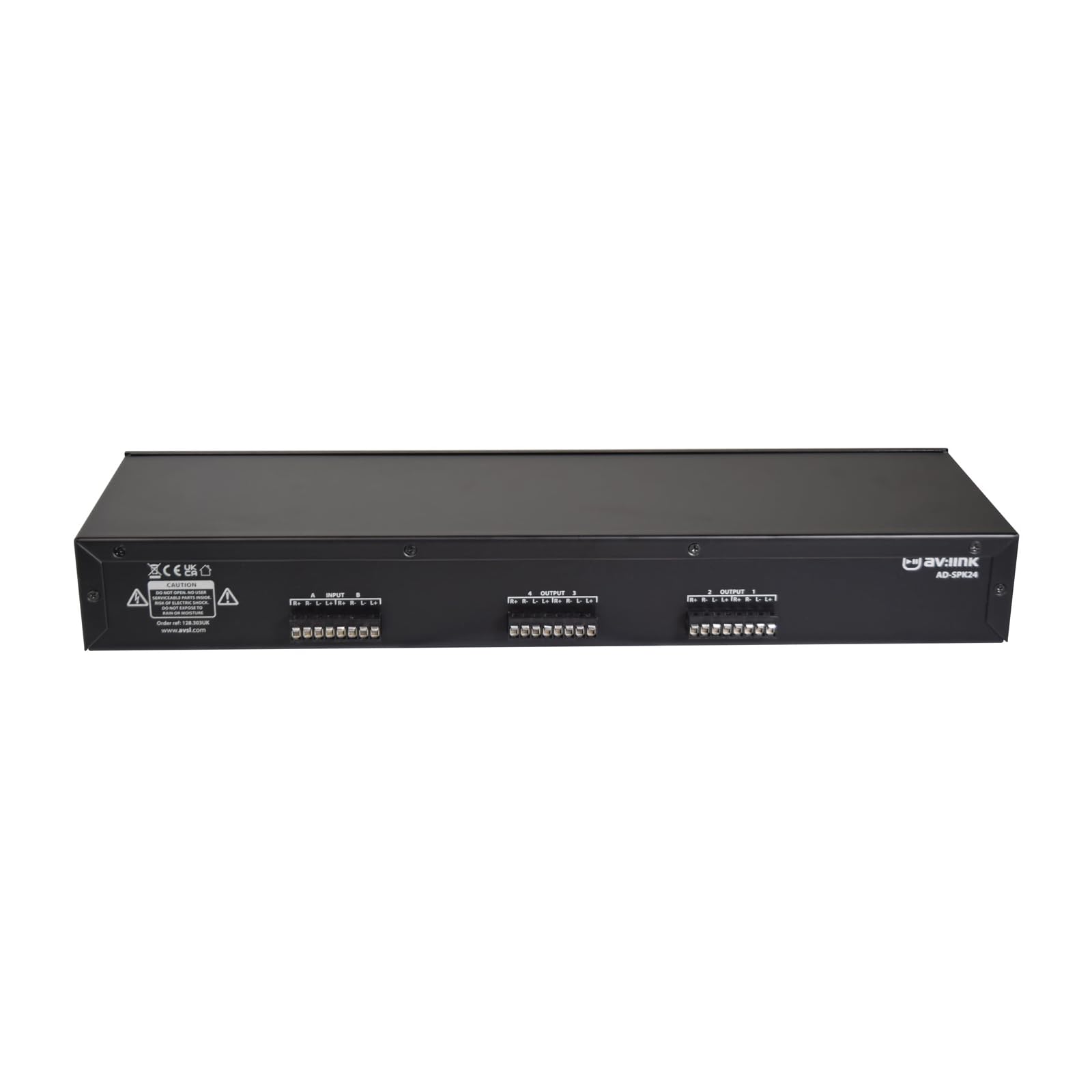 AV Link AV:Link | 2:4 Audio management speaker selector with volume controls, Black
