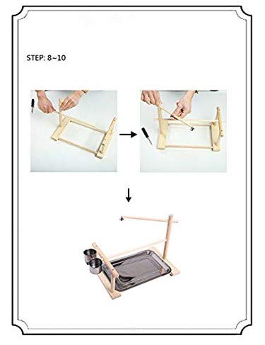 Hypeety Parrots Playstand Bird Playground Wood Perch Gym Stand Playpen Bird Ladders Exercise Playgym with Feeder Cups for Cockatoo Parakeet Cage Accessories Training Toy (Bird Stand)