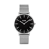 CLUSE La Bohème Mesh Silver Black CL18106 Women's Watch 38mm Stainless Steel Strap Minimalistic Design Casual Dress Japanese Quartz Elegant Timepiece