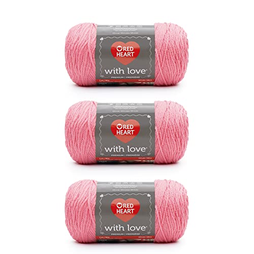 Red Heart with Love Bubblegum Yarn - 3 Pack of 198g/7oz - Acrylic - 4 Medium (Worsted) - 370 Yards - Knitting/Crochet