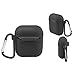 Tutor AirPods Silicone Case Shock Proof Protecitive Cover and Anti-lost Strap and Headphone Case for Apple AirPods (Black)