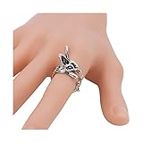 Zealmer Antique Silver Vintage Handmade Dog And Rabbit Wrap Ring Animal Rings For Women