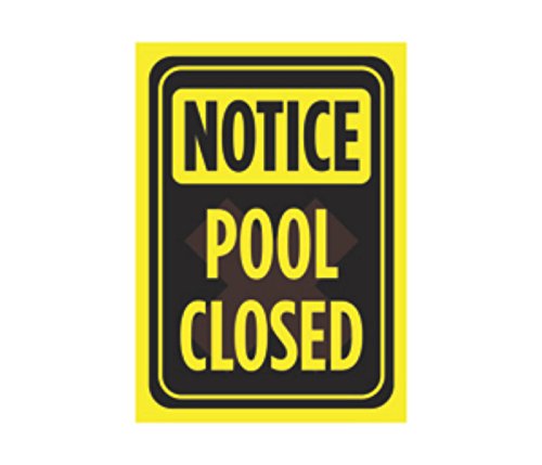 Notice Pool Closed Print Yellow Black Poster Swimming Warning Caution Public Safety Notice Sign