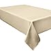Creative Dining Group Herringbone Weave Spillproof Tablecloth, 52 by 70-Inch, Cream