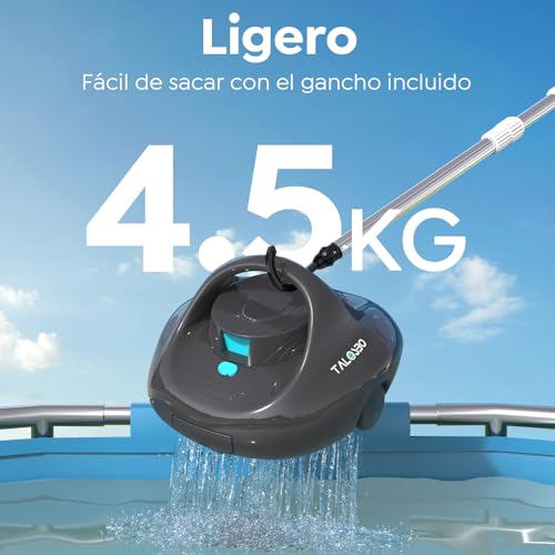 TALOSBO Pleco Se Pool Robot, 130 Mins of Powerful Cleaning, Fast Charging in 2.5 h, Double Traction Motors, Ideal for Above Ground Pools with Flat Bottom up to 85 m²