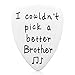 I Couldn't Pick A Better Brother Guitar Pick Jewelry - Stainless Steel, Unique Birthday Gift for Musician