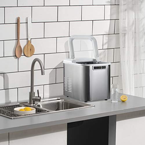 WOLTU Eiswürfelmaschine Eiswürfelbereiter, 15kg/24hrs, 2 Eiswürfel-Größen, 2,2 Liter Wassertank… – Bild 3
