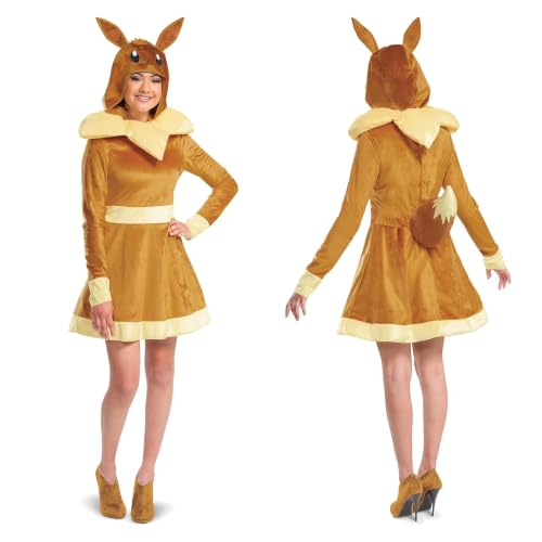 DISGUISE 120479B-20L EEVEE Deluxe ADULT Pokemon Dress Up & Accessori, Marrone
