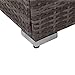 Wisteria Lane Patio Furniture Sofa Set, 5 PCS Outdoor Sectional Sofa Seating with Ottoman and Table, All Weather Grey Wicker