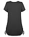 Nomorer Women's V Neck Drawstring Sides Shirring Pleated Front Top
