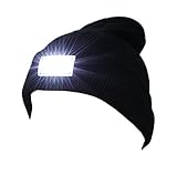 Ultra Bright 5 LED Beanie Cap/Hat Hands Free Unisex Lighted Stocking Cap Perfect Hands Free Flashlight For Camping,Hiking,Hunting,Fishing,Jogging,Construction or Just For Fun One Size Fits Most