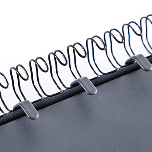 BNC Double Loop Wire Binding Rings 3:1 Loops 32 Holes Black Color Pack of 100 (1/4 Inches)
