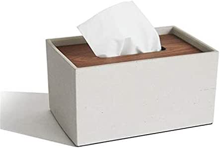 XKwjqDP Caja de pañuelos Caja de pañuelos de Madera Cemento de hormigón