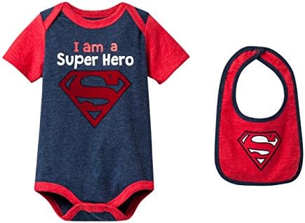 Superman Infant Boys’ Bodysuit With Bib (3-6 Months)