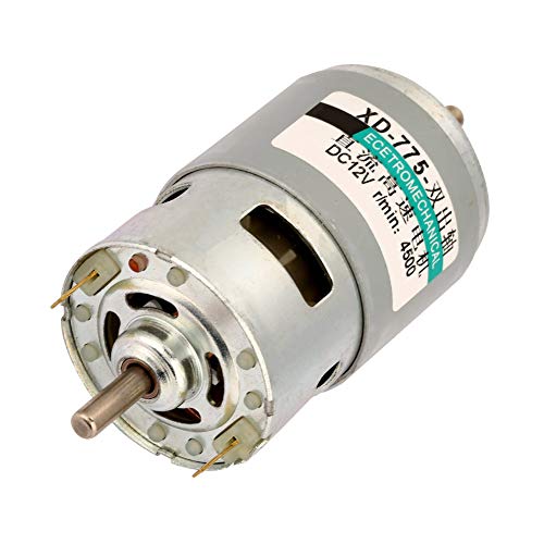 DC24V 12V 775 Motor 50W High-Power Large Torque Double-Shaft Output Dc Motor Electric Drill Chuck Motor(12V4500RPM no bracket)