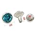 100 Sets Cz Colorful Crystal Rivets Silver Color Spots Studs Double Cap for DIY Leather-Craft (Aquamarine, 6MM)