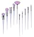 Lospu HY 10pcs Unicorn Makeup Brushes Set Professional Makeup Tools Cosmetic Powder Foundation Brush Eyeshadow Blusher with Travel Pouch