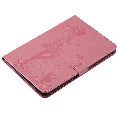 iPad Mini 2 Mini 3 Case, LittleMax(TM) Lightweight PU Leather Flip Stand Embossed Bird & Butterfly & Girl Case Smart Cover with Auto Wake/Sleep for Apple iPad Mini 3/2/1 -#3 Pink - Thumbnail 4