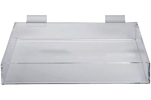 RETAIL RESOURCE Slatwall Acrylic Tray, 12"W x 8"D x 2"H