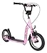 BIKESTAR Original Safety Pro Sport Push Kick Scooter Kids with Brakes, Mudguard and air Tires for Age 7 Year Old Children | Sport Edition with Alloy Wheels 12 Inch | Glamour Pink & Diamond White