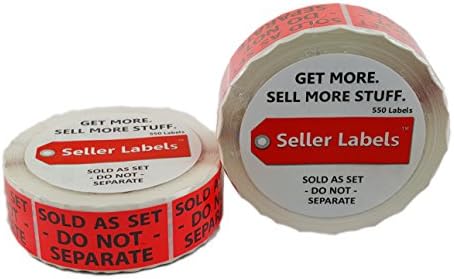 SELLER LABELS Sold As Set Do Not Separate Labels, 1100 Labels, Fluorescent Red Orange, 1" X 2", (2 Rolls of 550 = 1100 Labels), FBA Labels, This Is A Set Do Not Separate, Shipping Labels
