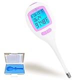 iSnow-Med Basal Thermometer for Ovulation with Large Memory (60 Days), 0.09F Accuracy, Store Time&Date&BBT, C/F Switchable (Pink)