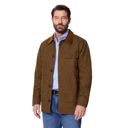 Amazon Essentials Men's Cotton Canvas Barn Jacket, Dark Brown, M