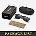 Bemkia Sunglasses Men Women Polarized Retro Classic UV 400 Protection 54 MM (23 Matte Frame With Rivets/Black Non-MirrorLens, 54)