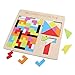 GEMEM 3 in 1 Wooden Tetris Puzzle Brain Teasers Toy Tangram Jigsaw Intelligence Colorful Wood 3D Russian Blocks Game Montessori Toys for Children and Adults