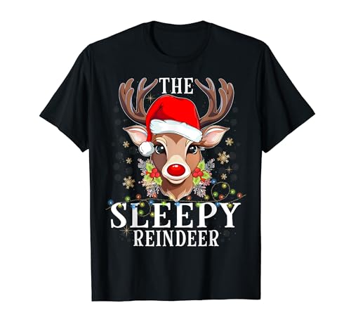 Matching Christmas The Sleepy Reindeer Family T-Shirt