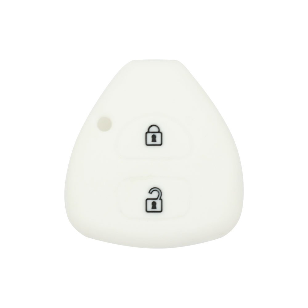 BROVACS Silicone Cover Protector Case Holder Skin Jacket Compatible with TOYOTA 2 Button Remote Key Fob CV9406 White