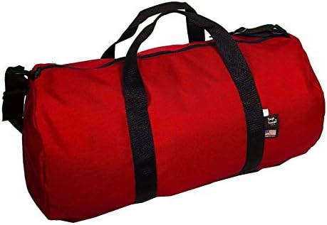Tough Traveler Round Duffel Bag - Made in USA (XL, Red)