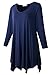 LARACE Plus Size Tops for Women Tunic Asymmetrical Dress Shirts 3/4 Sleeve V Neck Flowy Ladies Clothes for Leggings(Navy Blue 3X)