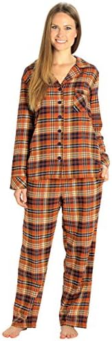 EVERDREAM Sleepwear Womens Flannel Pajamas, Long 100% Cotton Pj Set