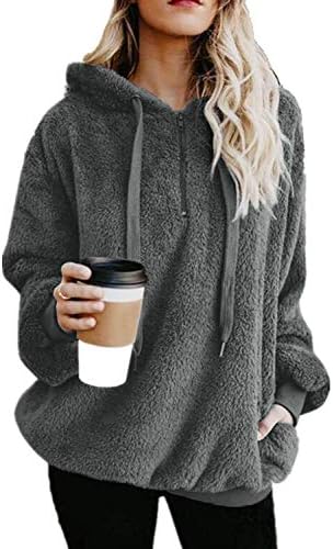 dark gray sherpa pullover