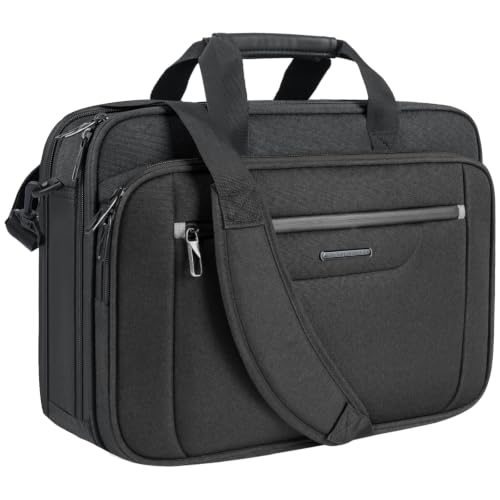 VANKEAN Laptop-Aktentasche,15,6 Zoll Business-Umhängetasche,Schwarz-Grau